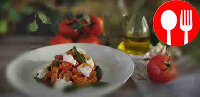 Фетучини с бурратой