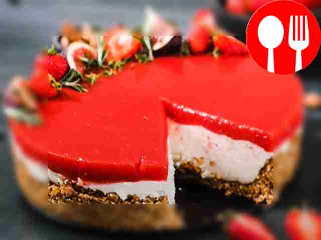 Легкий чизкейк с клубникой