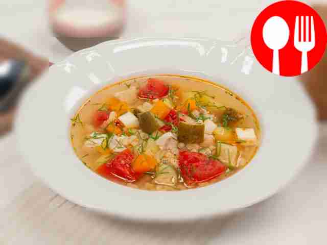 Суп с солеными помидорами