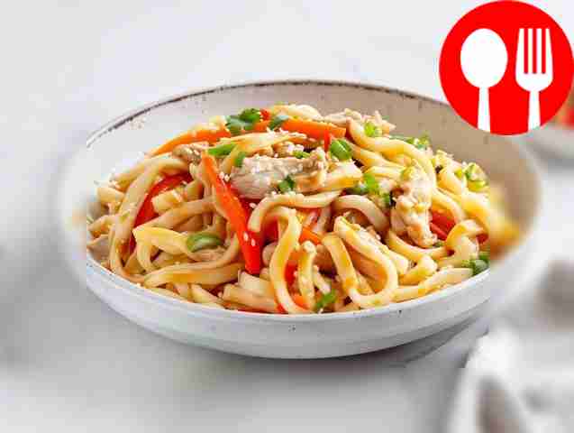 Японский удон с соусом терияки