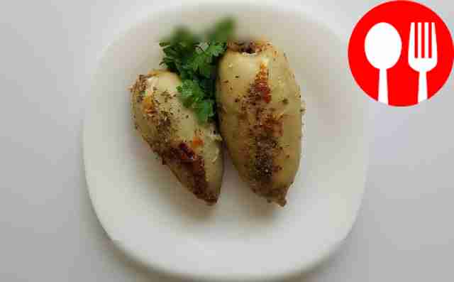 Кальмар, фаршированный булгуром