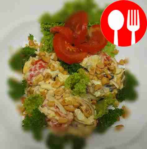 Нежный кальмар с баклажанами