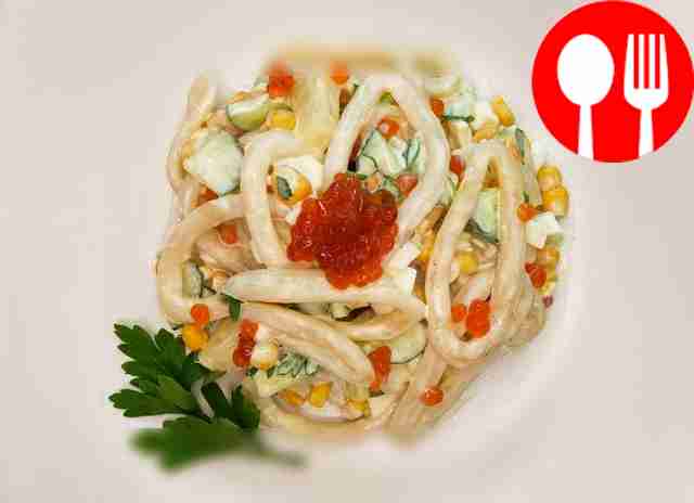 Аппетитные кальмары с ананасом