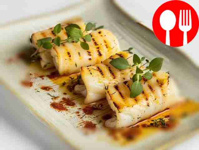 Сочные кальмары на гриле