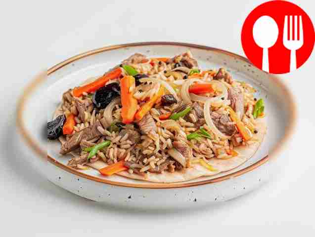 Пикантный плов из баранины с черносливом