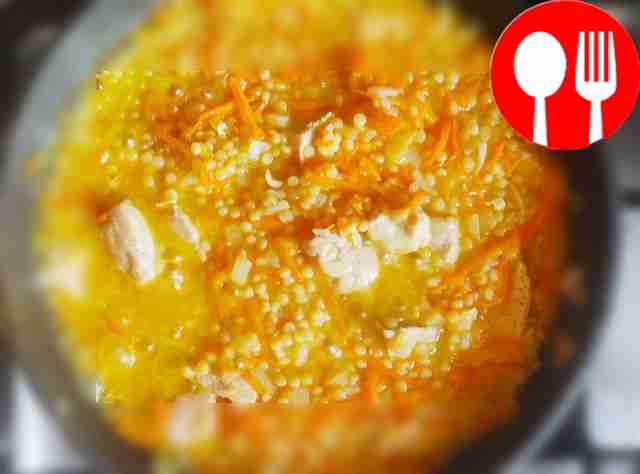 В сковороду с овощами добавьте птитим и...