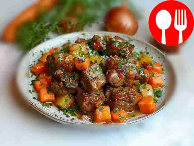 Мягкая оленина с овощами