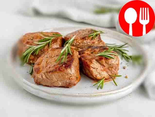 Сочный стейк филе миньон из говяжьей вырезки