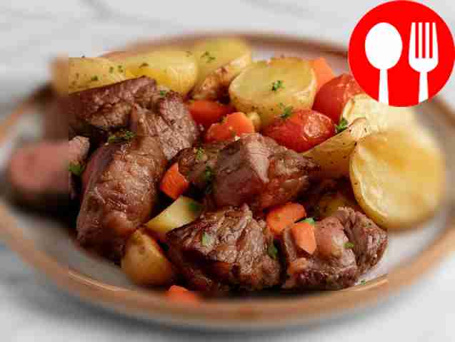 Сытная говядина с овощами в духовке