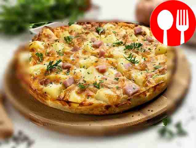 Нежная тортилья с картофелем и ветчиной