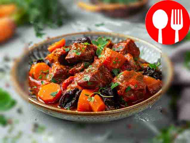 Тушеная говядина с черносливом