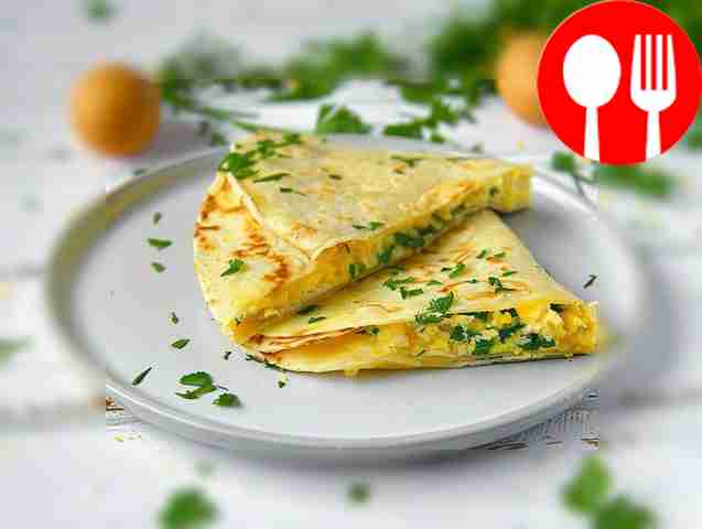 Ароматная тортилья с сыром и яйцом