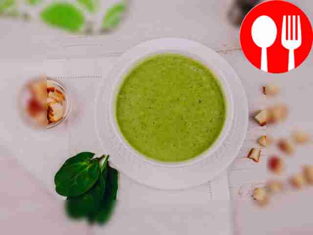 Крем-суп с брокколи и шпинатом