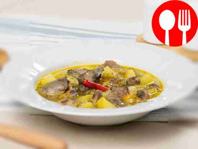 Суп с куриными потрошками