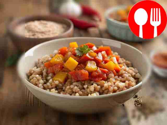 Гречневая каша с тушеными овощами