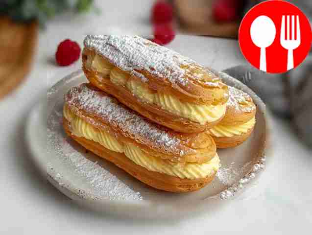 Нежное пирожное эклер