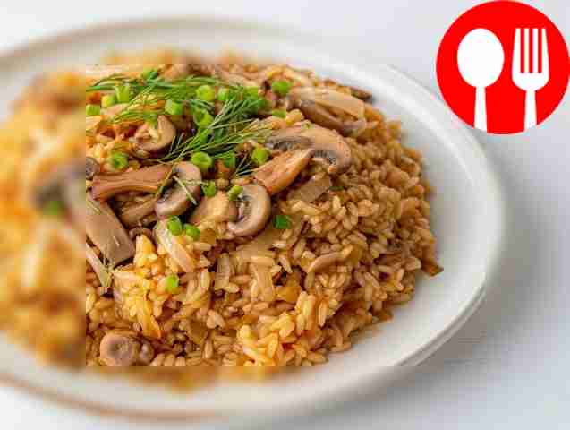 Легкое ризотто с грибами