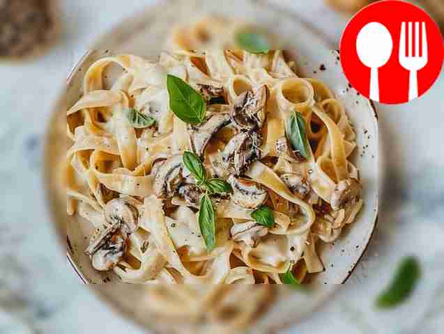 Итальянская паста с белыми грибами