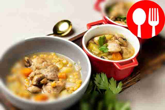 Рагу с курицей, картофелем и нутом