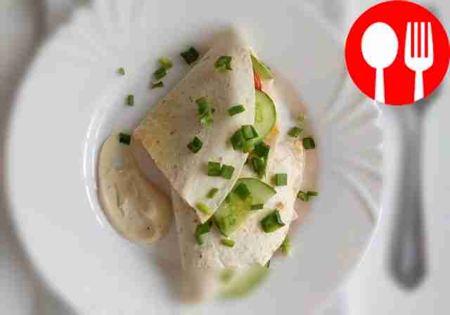 Кесадилья с ветчиной и овощами