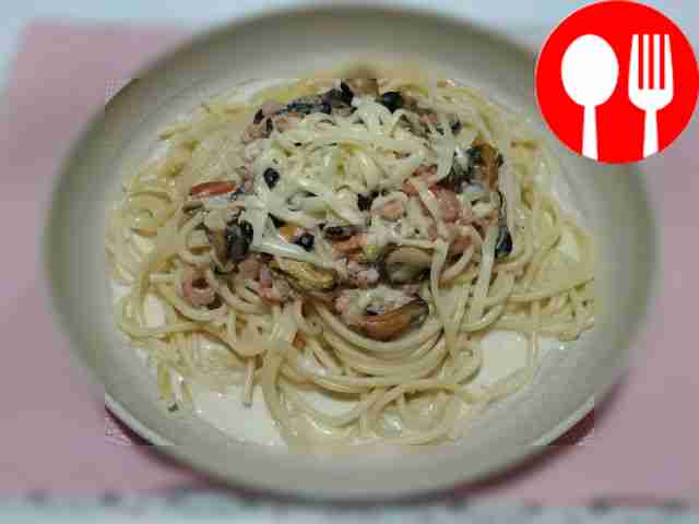 Морепродукты со спагетти