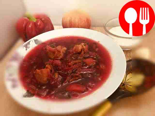 Витаминный суп из свеклы со щавелем