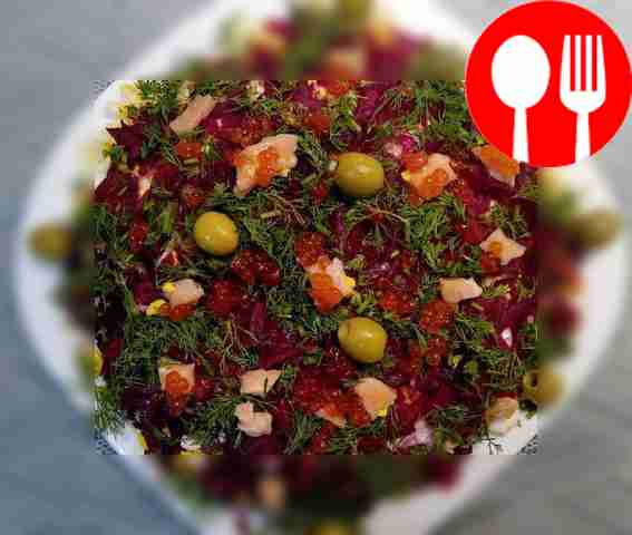 Яркая свекла с селедочным ассорти