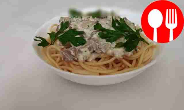 Аппетитные вешенки со спагетти