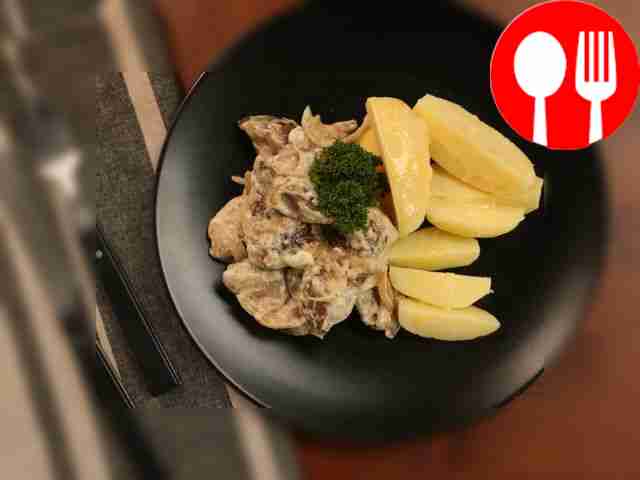 Бефстроганов из куриной печени