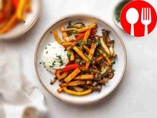 Витаминный гарнир из батата с вешенками