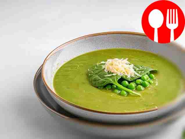 Крем-суп из зеленого горошка с кабачком