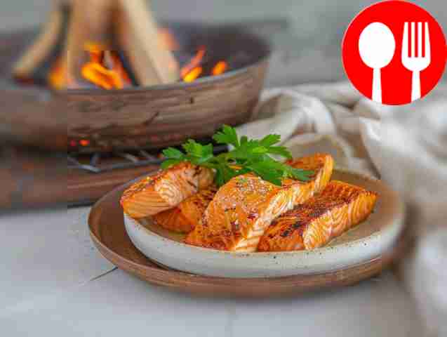 Сочная кета на огне