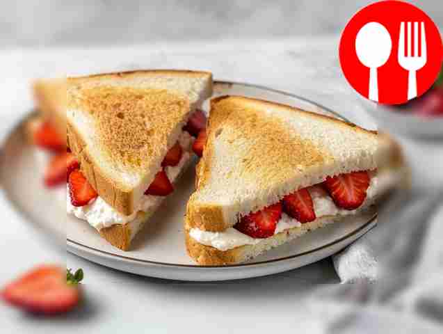 Быстрые сэндвичи с клубникой и творогом
