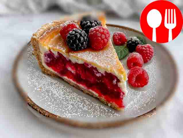 Ягодный чизкейк с малиной по-домашнему